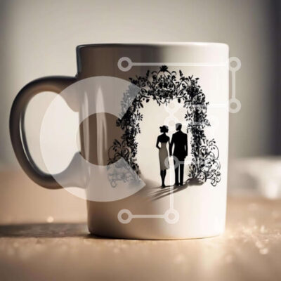 Intra Συλλεκτικό Ξύλινο Παζλ Plywood  4mm - Γιορτή αρραβώνων ή επετείου γάμου με κούπα καφέ Σε Ξύλινο Κουτί - Διαστάσεις Puzzle: 10x10 cm – 25 κομμάτια - Image 1