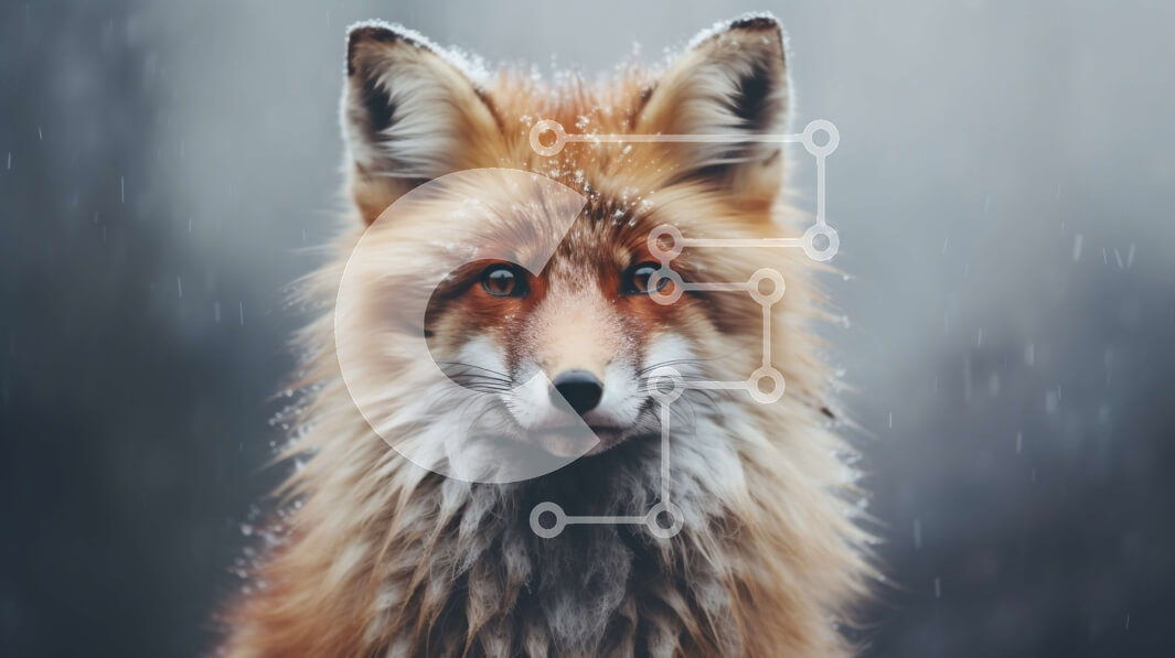 Intra Συλλεκτικό Ξύλινο Παζλ Plywood  4mm - Κοντινό πλάνο μιας πορτοκαλιάς αλεπούς στη βροχή Σε Ξύλινο Κουτί - Διαστάσεις: 10x10 cm – 25 κομμάτια