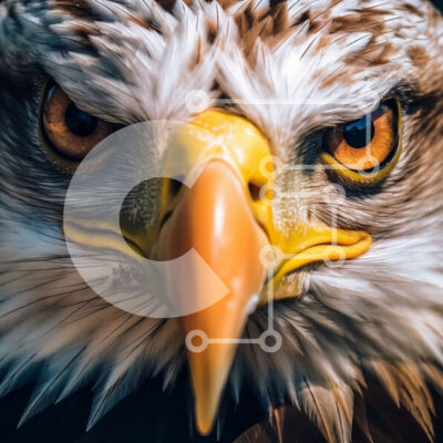 Intra Συλλεκτικό Ξύλινο Παζλ Plywood  4mm - Εκπληκτική κοντινή λήψη του κεφαλιού ενός αετού Σε Ξύλινο Κουτί - Διαστάσεις: 10x10 cm – 25 κομμάτια - Image 1