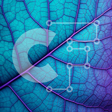 Intra Συλλεκτικό Ξύλινο Παζλ Plywood  4mm - Κινηματογράφηση σε πρώτο πλάνο με ζωντανή μπλε και μωβ φύλλα Σε Ξύλινο Κουτί - Διαστάσεις: 10x10 cm – 25 κομμάτια - Image 1