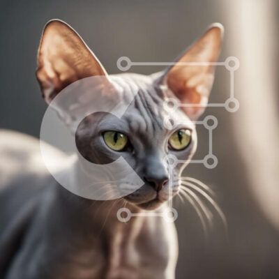 Intra Συλλεκτικό Ξύλινο Παζλ Plywood  4mm - Γκρίζα γάτα με πράσινα μάτια που κοιτάζουν την κάμερα Σε Ξύλινο Κουτί - Διαστάσεις: 10x10 cm – 25 κομμάτια - Image 1