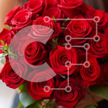 Intra Συλλεκτικό Ξύλινο Παζλ Plywood  4mm - Γυναίκα που κρατά μπουκέτο με κόκκινα τριαντάφυλλα Σε Ξύλινο Κουτί - Διαστάσεις Puzzle: 10x10 cm – 25 κομμάτια - Image 1