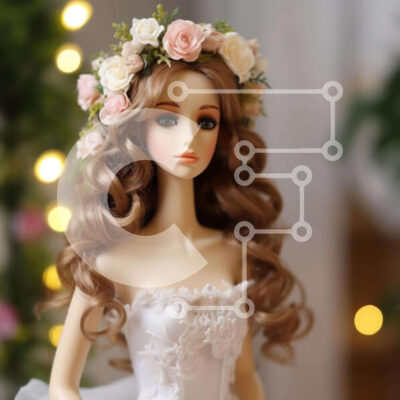 Intra Συλλεκτικό Ξύλινο Παζλ Plywood  4mm - Γιορτινή κούκλα με κορώνα λουλουδιών και φωτάκια για την εορταστική περίοδο Σε Ξύλινο Κουτί - Διαστάσεις: 10x10 cm – 25 κομμάτια - Image 1