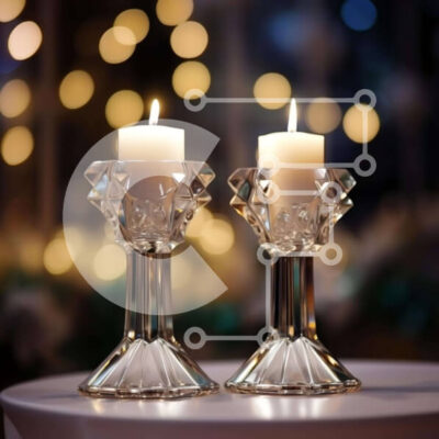 Intra Συλλεκτικό Ξύλινο Παζλ Plywood  4mm - Κομψές κρυστάλλινες κηροπήγια με αναμμένα κεριά Σε Ξύλινο Κουτί - Διαστάσεις Puzzle: 10x10 cm – 25 κομμάτια - Image 1