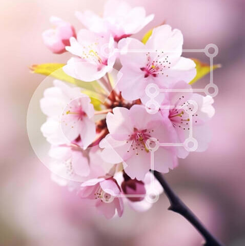 Intra Συλλεκτικό Ξύλινο Παζλ Plywood  4mm - Ανοιξιάτικα άνθη κερασιάς σε πλήρη άνθιση Σε Ξύλινο Κουτί - Διαστάσεις: 10x10 cm – 25 κομμάτια - Image 1