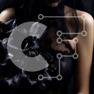 Intra Συλλεκτικό Ξύλινο Παζλ Plywood  4mm - Γυναίκα με μαύρο πέπλο που κρατά μαύρα λουλούδια Σε Ξύλινο Κουτί - Διαστάσεις Puzzle: 10x10 cm – 25 κομμάτια