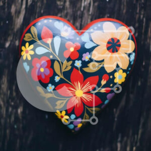 Intra Συλλεκτικό Ξύλινο Παζλ Plywood  4mm - Πολύχρωμο αντικείμενο σε σχήμα καρδιάς σε παλιά ξύλινα έπιπλα Σε Ξύλινο Κουτί - Διαστάσεις: 10x10 cm – 25 κομμάτια