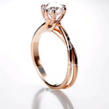 Intra Συλλεκτικό Ξύλινο Παζλ Plywood  4mm - Ροζ χρυσό οβάλ διαμαντένιο δαχτυλίδι αρραβώνων σε λευκό φόντο Σε Ξύλινο Κουτί - Διαστάσεις Puzzle: 10x10 cm – 25 κομμάτια - Image 1