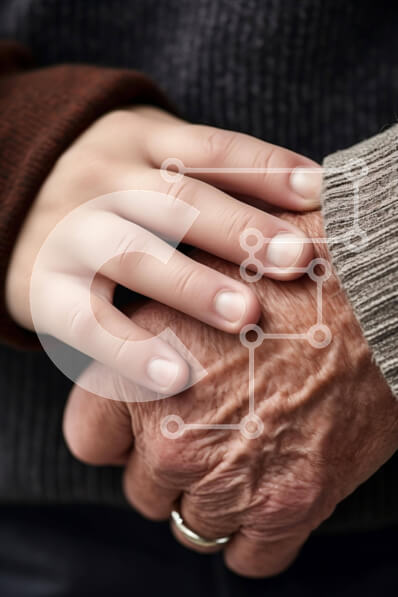 Intra Συλλεκτικό Ξύλινο Παζλ Plywood  4mm - Ηλικιωμένο άτομο που βοηθά το νεότερο άτομο Σε Ξύλινο Κουτί - Διαστάσεις Puzzle: 10x10 cm – 25 κομμάτια