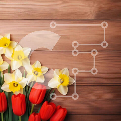 Intra Συλλεκτικό Ξύλινο Παζλ Plywood  4mm - Ανοιξιάτικα λουλούδια μπουκέτο σε ξύλινο φόντο Σε Ξύλινο Κουτί - Διαστάσεις: 10x10 cm – 25 κομμάτια - Image 1