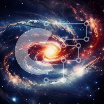 Intra Συλλεκτικό Ξύλινο Παζλ Plywood  4mm - Δονούμενη εικόνα ενός στροβιλιζόμενου γαλαξία στο διάστημα Σε Ξύλινο Κουτί - Διαστάσεις: 10x10 cm – 25 κομμάτια - Image 1