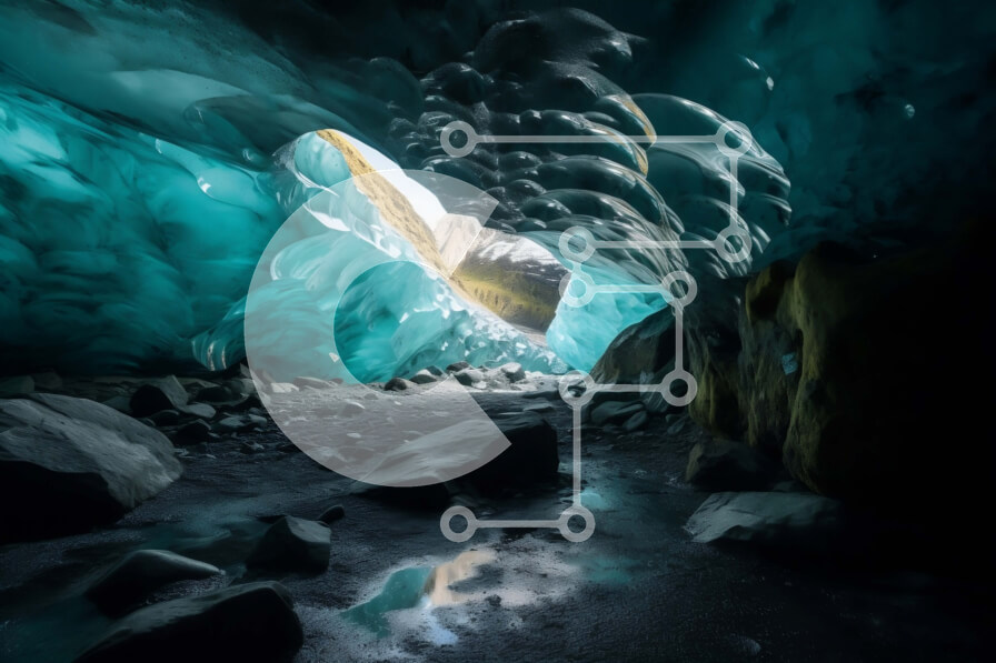 Intra Συλλεκτικό Ξύλινο Παζλ Plywood  4mm - Εκπληκτική εικόνα του σπηλαίου πάγου με φυσική δέσμη φωτός Σε Ξύλινο Κουτί - Διαστάσεις: 10x10 cm – 25 κομμάτια