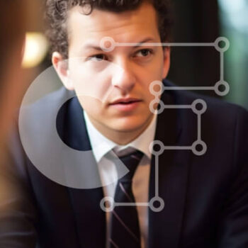 Intra Συλλεκτικό Ξύλινο Παζλ Plywood  4mm - Σοβαρός επιχειρηματίας που κρατά σημειώσεις σε μια επαγγελματική συνάντηση Σε Ξύλινο Κουτί - Διαστάσεις Puzzle: 10x10 cm – 25 κομμάτια - Image 1