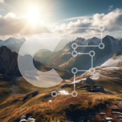 Intra Συλλεκτικό Ξύλινο Παζλ Plywood  4mm - Εκπληκτικό τοπίο από χιονισμένα βουνά με καθαρό, ηλιόλουστο ουρανό Σε Ξύλινο Κουτί - Διαστάσεις: 10x10 cm – 25 κομμάτια - Image 1