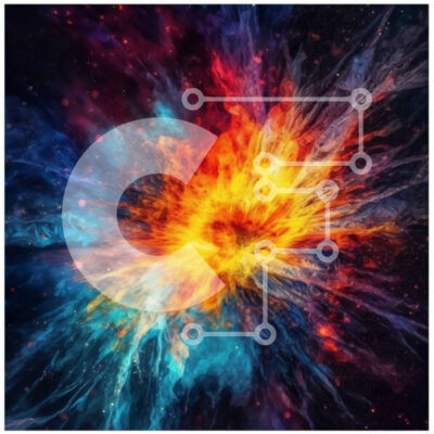 Intra Συλλεκτικό Ξύλινο Παζλ Plywood  4mm - Δονούμενη διαστημική έκρηξη με αστέρια και νεφελώματα Σε Ξύλινο Κουτί - Διαστάσεις: 10x10 cm – 25 κομμάτια - Image 1