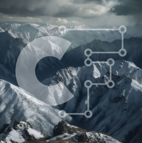 Intra Συλλεκτικό Ξύλινο Παζλ Plywood  4mm - Εκπληκτικό τοπίο των χιονισμένων βουνών με τα σκοτεινά σύννεφα στον ορίζοντα Σε Ξύλινο Κουτί - Διαστάσεις: 10x10 cm – 25 κομμάτια - Image 1