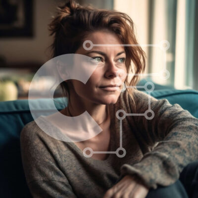 Intra Συλλεκτικό Ξύλινο Παζλ Plywood 4mm - Μοναχική γυναίκα σε έναν καναπέ που κοιτάζει έξω από το παράθυρο Σε Ξύλινο Κουτί - Διαστάσεις Puzzle: 10x10 cm – 25 κομμάτια - Image 1