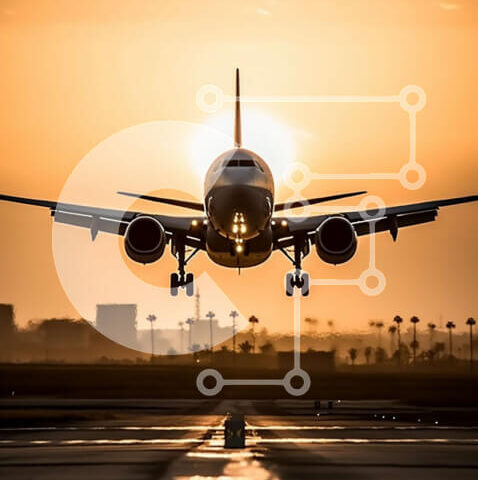 Intra Συλλεκτικό Ξύλινο Παζλ Plywood  4mm - Εκπληκτική εικόνα ενός σύγχρονου αεροσκάφους που απογειώνεται στο ηλιοβασίλεμα Σε Ξύλινο Κουτί - Διαστάσεις Puzzle: 10x10 cm – 25 κομμάτια - Image 1