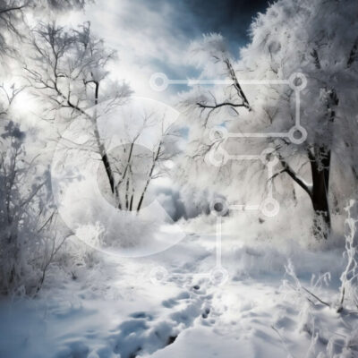 Intra Συλλεκτικό Ξύλινο Παζλ Plywood 4mm - Όμορφη εικόνα ενός χειμερινού δάσους με χιονισμένα δέντρα Σε Ξύλινο Κουτί - Διαστάσεις: 10x10 cm – 25 κομμάτια - Image 1