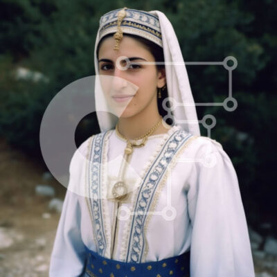 Intra Συλλεκτικό Ξύλινο Παζλ Plywood  4mm - Όμορφη εικόνα μιας γυναίκας με παραδοσιακή ενδυμασία Σε Ξύλινο Κουτί - Διαστάσεις Puzzle: 10x10 cm – 25 κομμάτια - Image 1