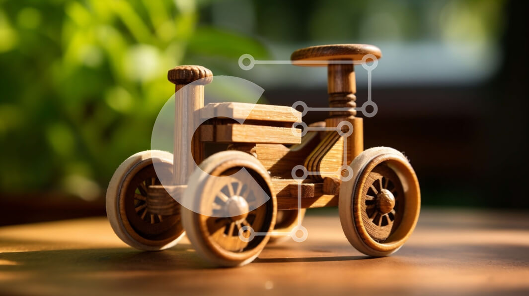 Intra Συλλεκτικό Ξύλινο Παζλ Plywood  4mm - Ξύλινο αυτοκίνητο παιχνιδιών σε ξύλινο τραπέζι Σε Ξύλινο Κουτί - Διαστάσεις: 10x10 cm – 25 κομμάτια