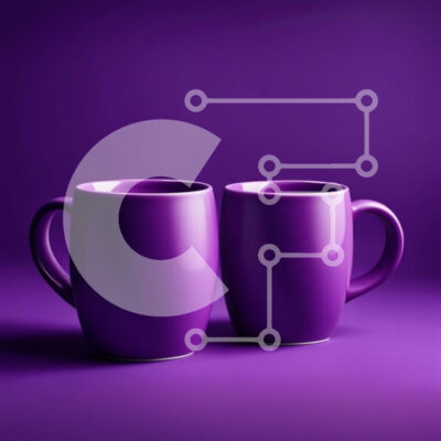 Intra Συλλεκτικό Ξύλινο Παζλ Plywood  4mm - Κομψές και ζωντανές μωβ κούπες σε συμπαγές φόντο Σε Ξύλινο Κουτί - Διαστάσεις Puzzle: 10x10 cm – 25 κομμάτια - Image 1