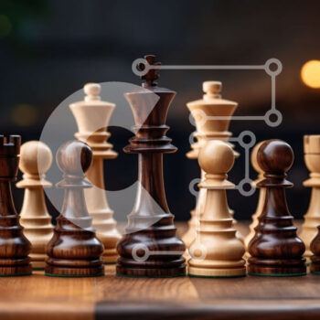 Intra Συλλεκτικό Ξύλινο Παζλ Plywood  4mm - Σκακιέρα με ασπρόμαυρα κομμάτια σκακιού Σε Ξύλινο Κουτί - Διαστάσεις Puzzle: 10x10 cm – 25 κομμάτια - Image 1