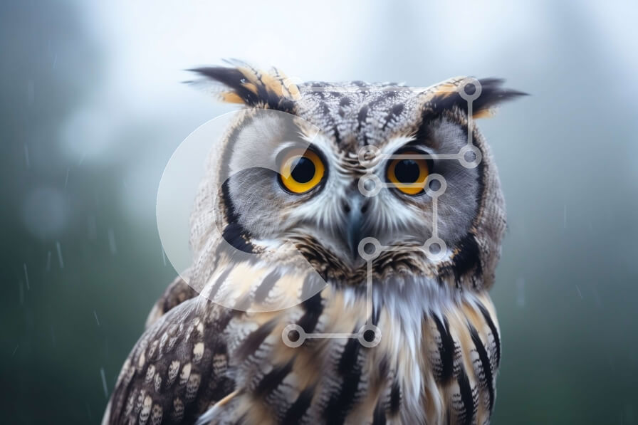 Intra Συλλεκτικό Ξύλινο Παζλ Plywood  4mm - Μεγάλη κουκουβάγια στη βροχή Σε Ξύλινο Κουτί - Διαστάσεις: 10x10 cm – 25 κομμάτια