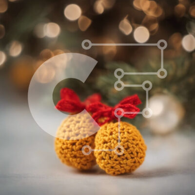 Intra Συλλεκτικό Ξύλινο Παζλ Plywood 4mm - Στολίδια με κροσέ στο χριστουγεννιάτικο δέντρο Σε Ξύλινο Κουτί - Διαστάσεις: 10x10 cm – 25 κομμάτια - Image 1