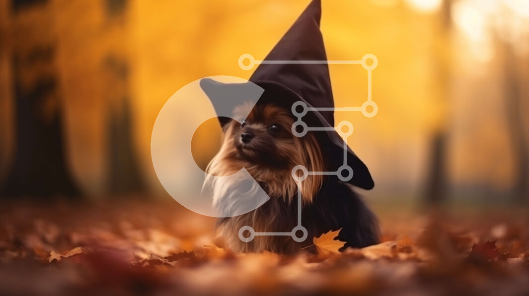 Intra Συλλεκτικό Ξύλινο Παζλ Plywood  4mm - Μικρό σκυλί στα φθινοπωρινά φύλλα Σε Ξύλινο Κουτί - Διαστάσεις: 10x10 cm – 25 κομμάτια