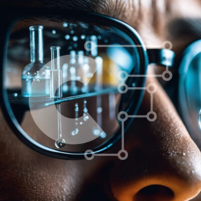 Intra Συλλεκτικό Ξύλινο Παζλ Plywood 4mm - Επιστήμονας φοράει γυαλιά και διεξάγει πειράματα Σε Ξύλινο Κουτί - Διαστάσεις Puzzle: 10x10 cm – 25 κομμάτια - Image 1