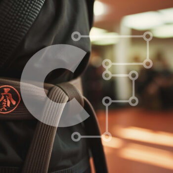 Intra Συλλεκτικό Ξύλινο Παζλ Plywood  4mm - Μαύρη ζώνη με πορτοκαλί ετικέτα στις πολεμικές τέχνες Σε Ξύλινο Κουτί - Διαστάσεις Puzzle: 10x10 cm – 25 κομμάτια - Image 1