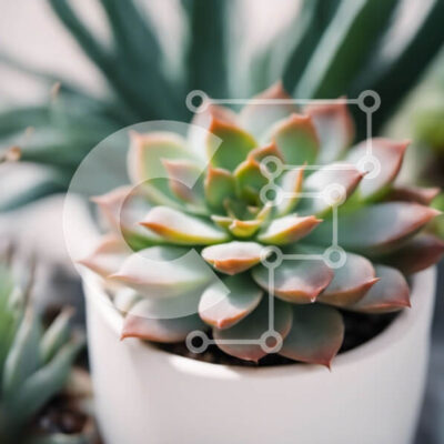 Intra Συλλεκτικό Ξύλινο Παζλ Plywood  4mm - Μικρό φυτό σε γλάστρα με πράσινα φύλλα και λευκή γλάστρα Σε Ξύλινο Κουτί - Διαστάσεις: 10x10 cm – 25 κομμάτια - Image 1