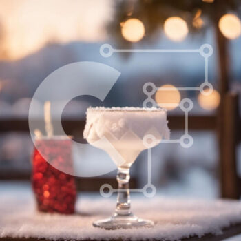 Intra Συλλεκτικό Ξύλινο Παζλ Plywood  4mm - Snowy Martini Glasses - Χειμερινή σεζόν Σε Ξύλινο Κουτί - Διαστάσεις Puzzle: 10x10 cm – 25 κομμάτια - Image 1