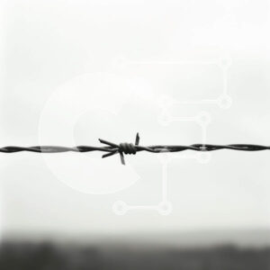 Intra Συλλεκτικό Ξύλινο Παζλ Plywood  4mm - Φράχτη από συρματοπλέγματα στο Λυκόφως Σε Ξύλινο Κουτί - Διαστάσεις: 10x10 cm – 25 κομμάτια