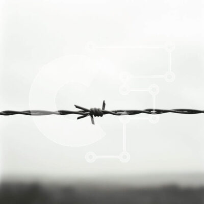 Intra Συλλεκτικό Ξύλινο Παζλ Plywood  4mm - Φράχτη από συρματοπλέγματα στο Λυκόφως Σε Ξύλινο Κουτί - Διαστάσεις: 10x10 cm – 25 κομμάτια - Image 1