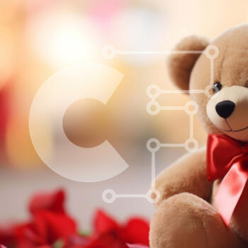 Intra Συλλεκτικό Ξύλινο Παζλ Plywood  4mm - Αρκουδάκι σε κόκκινο ροδοπέταλα με φιόγκο Σε Ξύλινο Κουτί - Διαστάσεις Puzzle: 10x10 cm – 25 κομμάτια - Image 1