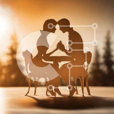 Intra Συλλεκτικό Ξύλινο Παζλ Plywood  4mm - Ζευγάρι που απολαμβάνει ένα ρομαντικό δείπνο στο ηλιοβασίλεμα Σε Ξύλινο Κουτί - Διαστάσεις Puzzle: 10x10 cm – 25 κομμάτια - Image 1