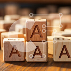 Intra Συλλεκτικό Ξύλινο Παζλ Plywood  4mm - Ξύλινα μπλοκ που γράφουν "Aah" Σε Ξύλινο Κουτί - Διαστάσεις Puzzle: 10x10 cm – 25 κομμάτια