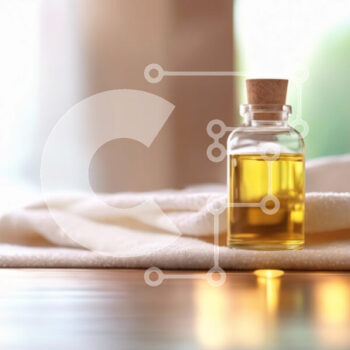 Intra Συλλεκτικό Ξύλινο Παζλ Plywood  4mm - Μπουκάλι αιθέριου ελαίου σε παλιά πετσέτα Σε Ξύλινο Κουτί - Διαστάσεις Puzzle: 10x10 cm – 25 κομμάτια - Image 1