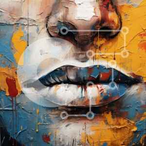 Intra Συλλεκτικό Ξύλινο Παζλ Plywood  4mm - Πολύχρωμες πιτσιλιές μπογιάς στο πρόσωπο της γυναίκας Σε Ξύλινο Κουτί - Διαστάσεις Puzzle: 10x10 cm – 25 κομμάτια