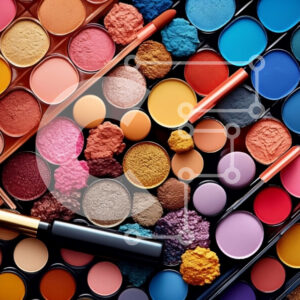 Intra Συλλεκτικό Ξύλινο Παζλ Plywood  4mm - Όμορφη συλλογή προϊόντων μακιγιάζ - σκιές ματιών, ρουζ και κραγιόν Σε Ξύλινο Κουτί - Διαστάσεις Puzzle: 10x10 cm – 25 κομμάτια