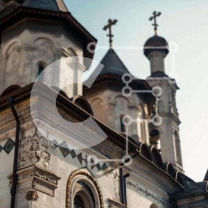 Intra Συλλεκτικό Ξύλινο Παζλ Plywood  4mm - Περίτεχνη ορθόδοξη εκκλησία με τρούλους σε σχήμα σταυρού Σε Ξύλινο Κουτί - Διαστάσεις Puzzle: 10x10 cm – 25 κομμάτια