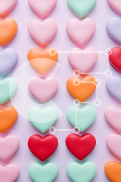 Intra Συλλεκτικό Ξύλινο Παζλ Plywood  4mm - Πολύχρωμες καραμέλες σε σχήμα καρδιάς Σε Ξύλινο Κουτί - Διαστάσεις Puzzle: 10x10 cm – 25 κομμάτια