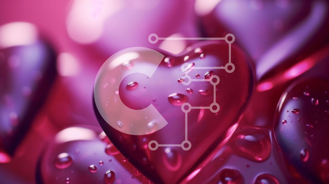 Intra Συλλεκτικό Ξύλινο Παζλ Plywood  4mm - Ομάδα μωβ καρδιών με σταγονίδια νερού Σε Ξύλινο Κουτί - Διαστάσεις Puzzle: 10x10 cm – 25 κομμάτια