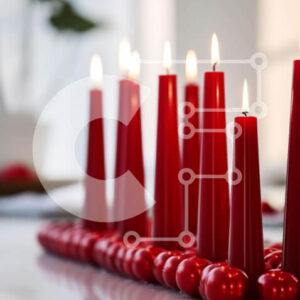 Intra Συλλεκτικό Ξύλινο Παζλ Plywood  4mm - Ανάποδο Χριστουγεννιάτικο δέντρο από κόκκινα κεριά Σε Ξύλινο Κουτί - Διαστάσεις: 10x10 cm – 25 κομμάτια