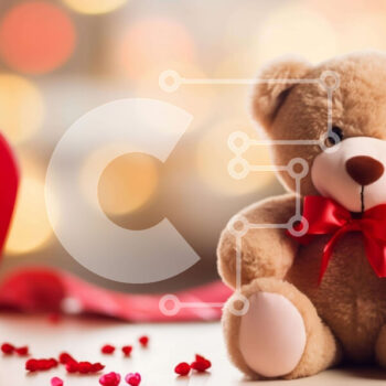 Intra Συλλεκτικό Ξύλινο Παζλ Plywood  4mm - Το αρκουδάκι του Αγίου Βαλεντίνου με κόκκινες καρδιές Σε Ξύλινο Κουτί - Διαστάσεις Puzzle: 10x10 cm – 25 κομμάτια - Image 1