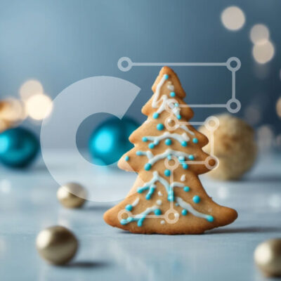 Intra Συλλεκτικό Ξύλινο Παζλ Plywood 4mm - Gingerbread Tree με Μπλε και Λευκό γλάσο Σε Ξύλινο Κουτί - Διαστάσεις: 10x10 cm – 25 κομμάτια - Image 1