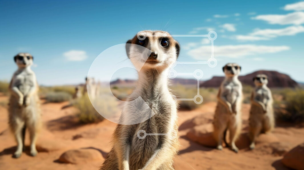 Intra Συλλεκτικό Ξύλινο Παζλ Plywood  4mm - Ομάδα Meerkats στην έρημο Σε Ξύλινο Κουτί - Διαστάσεις: 10x10 cm – 25 κομμάτια