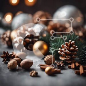 Intra Συλλεκτικό Ξύλινο Παζλ Plywood  4mm - Γιορτινά στολίδια με στολίδια και μπαχαρικά Σε Ξύλινο Κουτί - Διαστάσεις: 10x10 cm – 25 κομμάτια